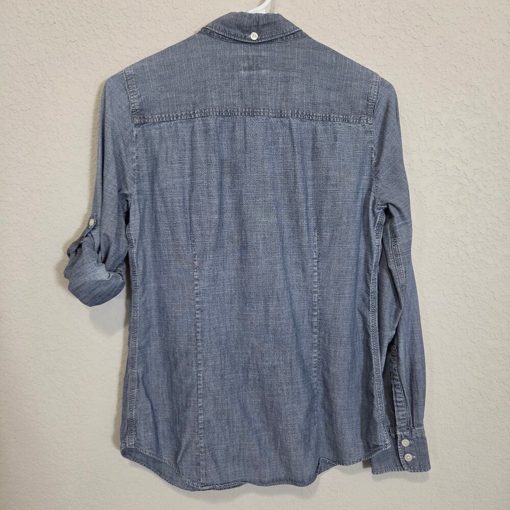 J Crew Factory Perfect Shirt Womens S Chambray Button Up Casual Cotton Fall - Picture 2 of 12